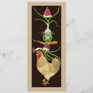 Carte à plat de poulet amusant