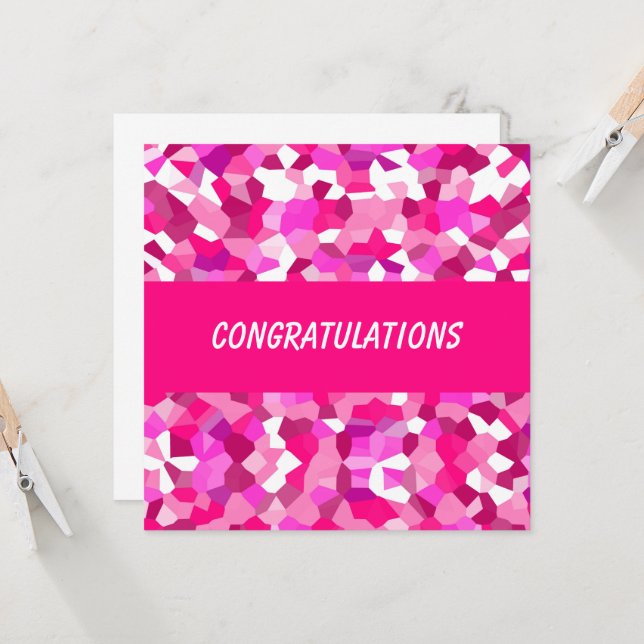 Carte à plat en mosaïque rose (Devant/Arrière en situation)