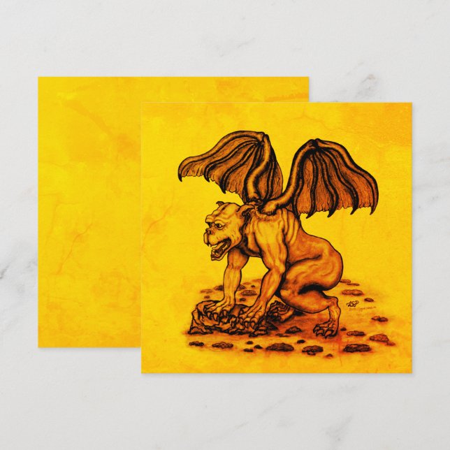 Carte à plat Golem Gargoyle (Devant / Derrière)