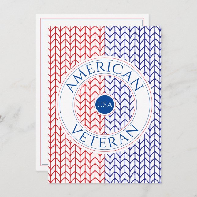 Carte à plat "Merci" AMERICAN VETERAN 4.5x6.25 (Devant / Derrière)