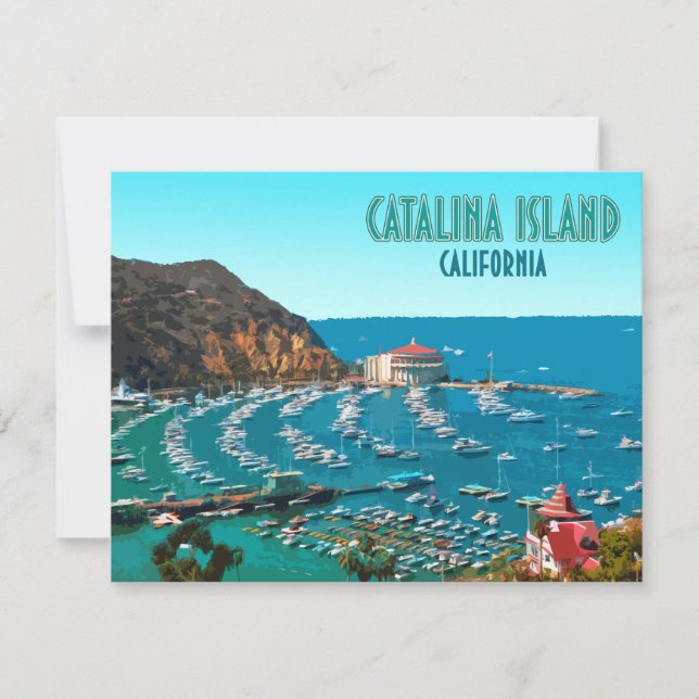 Carte à plat père Noël Catalina Island California (Devant)