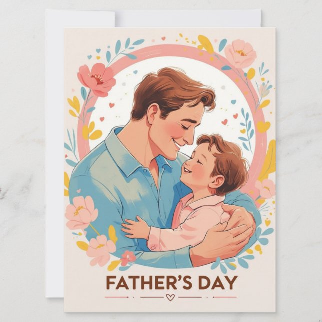 Carte à plat pour la fête des pères (Devant)