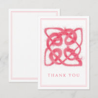 Carte à plat rose CELTIC KNOT 3.5x5 Merci