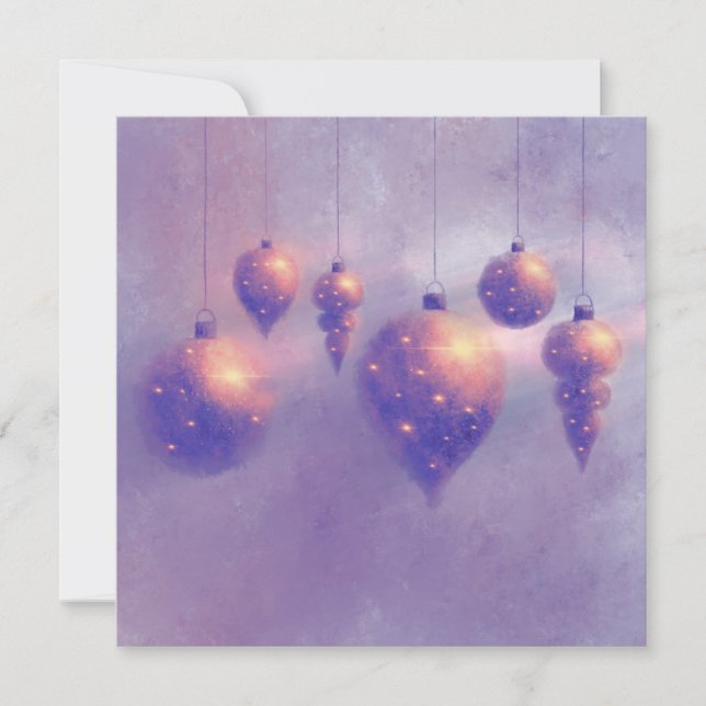 Carte à plat Rose Gold Baubles (Devant)
