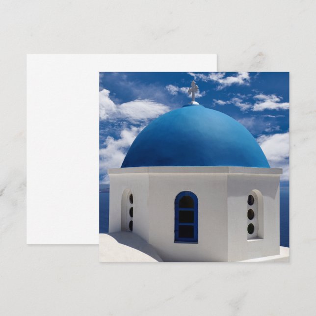 Carte à plat Santorin, Grèce (Devant / Derrière)