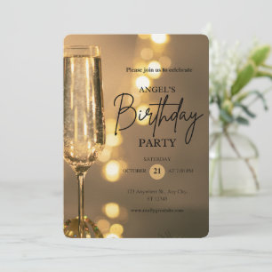 Carte à plat unique invitation anniversaire