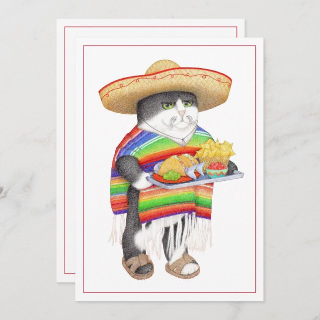 Carte à plat WENDELITO Cinco de Mayo 5x7 (Devant / Derrière)