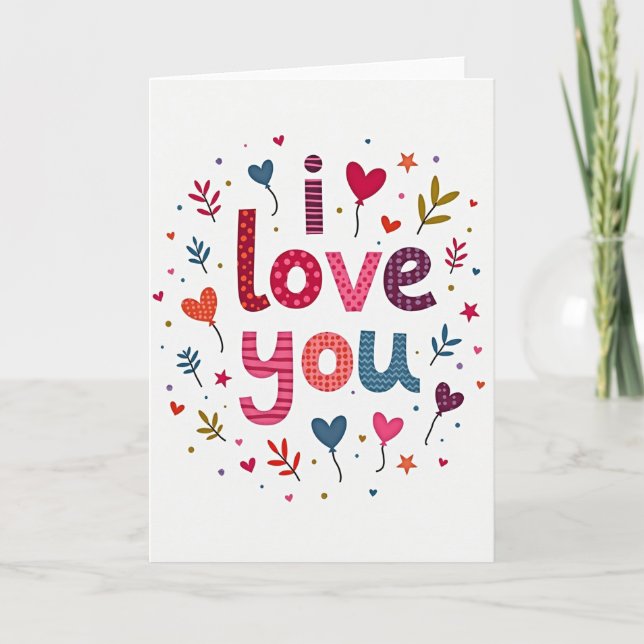 Carte à pois en polka simple d'amour (Devant)