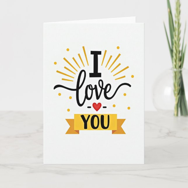 Carte à pois Je t'aime (Devant)
