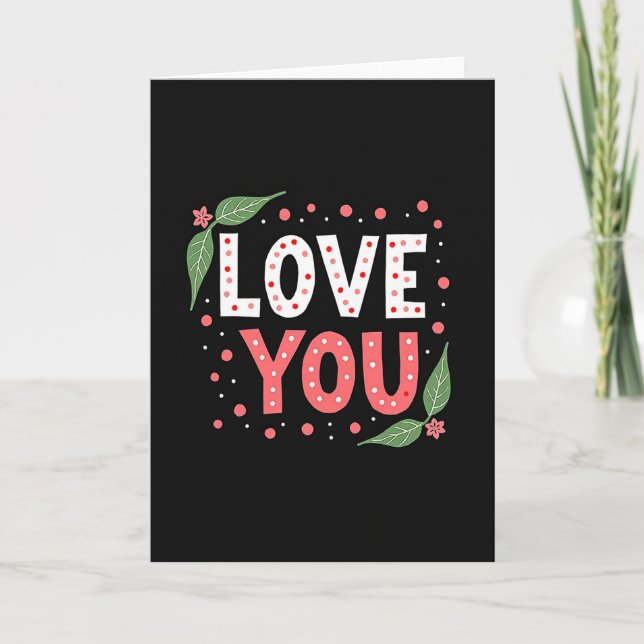 Carte à pois Je t'aime (Devant)