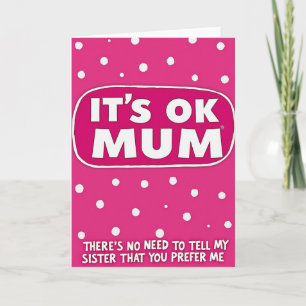 Carte à pois jour des Mums Fuchsia
