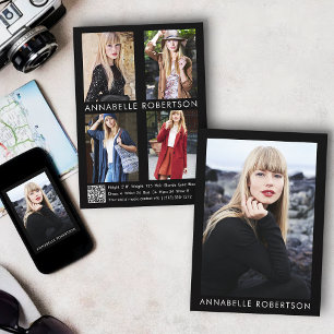 Carte à puce moderne 5 modèle photo Acteur QR Code