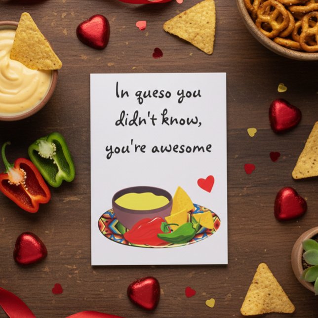 Carte A Queso Funny Mexicain Amour Saint Valentin (Créateur téléchargé)