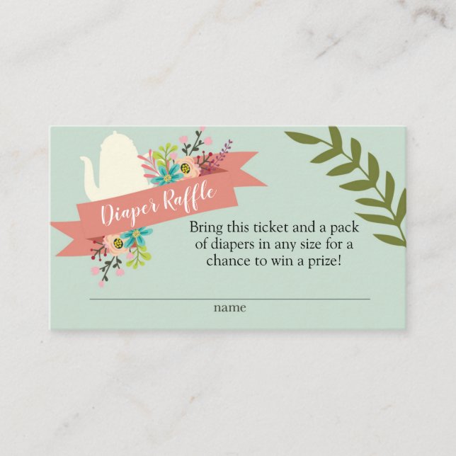 Carte à rabat Baby shower de couche de thé (Devant)