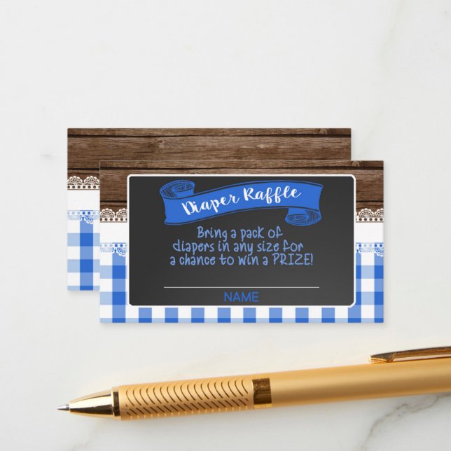 Carte à rabat Q pour bébé - Bleu (Devant/Arrière en situation)