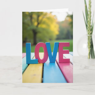Carte à rayures d'amour romantique