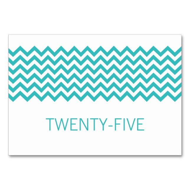 Carte à table Aqua Simple Chevron (Devant)