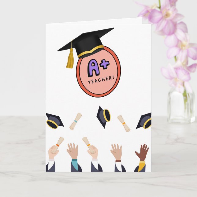 Carte A+ Teacher Appreciation Card  (Orchidée)