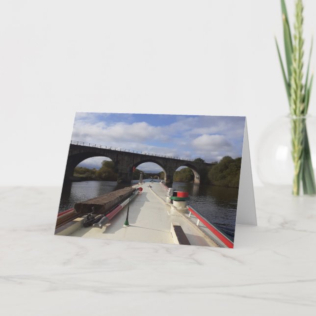 Carte à thème Narrowboat. Vide pour votre propre m (Devant)