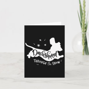 Carte A travers la neige Dachshund Noël Wiener Dog Xm