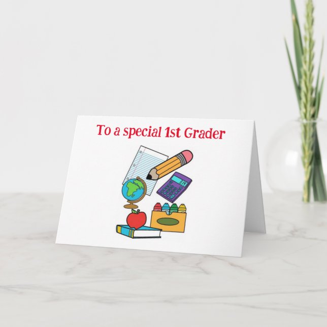 Carte **À UN ÉLÈVE SPÉCIAL DE 1re ANNÉE** (Devant)