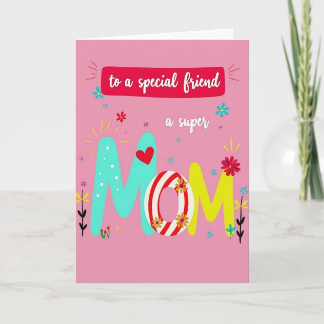 Carte À un super ami, avec amour, Maman (Devant)