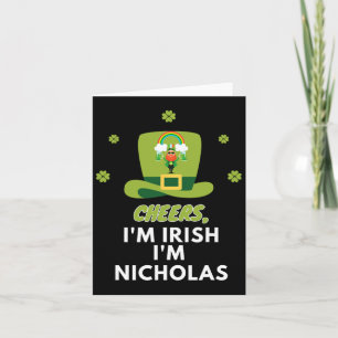 Carte À votre santé Je suis Irlandais Je m'appelle Nicho