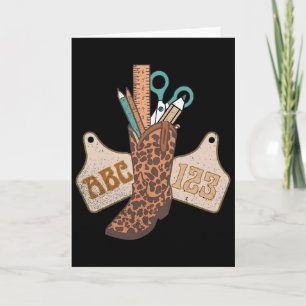 Carte Abc 123 Prof de Western Life Cowboy Cowgirl Enseig