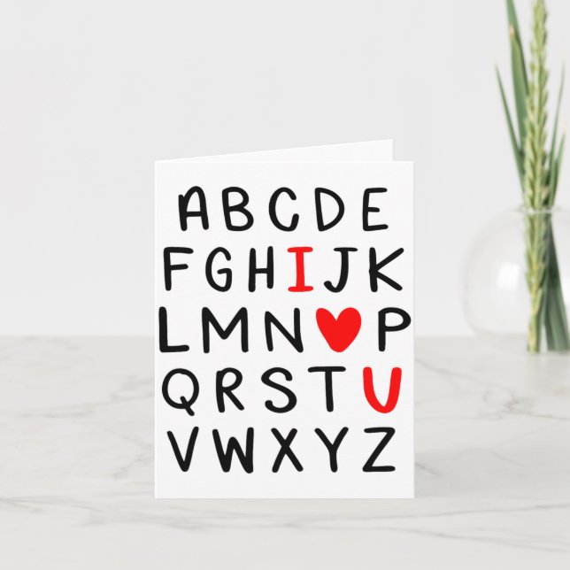 Carte Abc Alphabet I Love You Englieacher Valentines  (Devant)