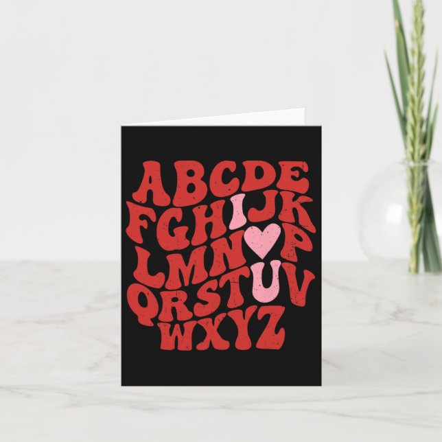 Carte Abc Alphabet Je T'Aime Professeur D'Anglais Saint- (Devant)