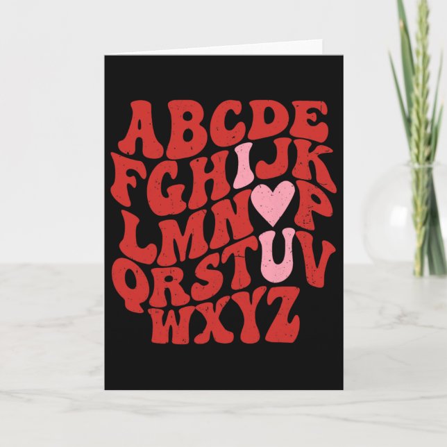 Carte Abc Alphabet Je T'Aime Professeur D'Anglais Saint- (Devant)