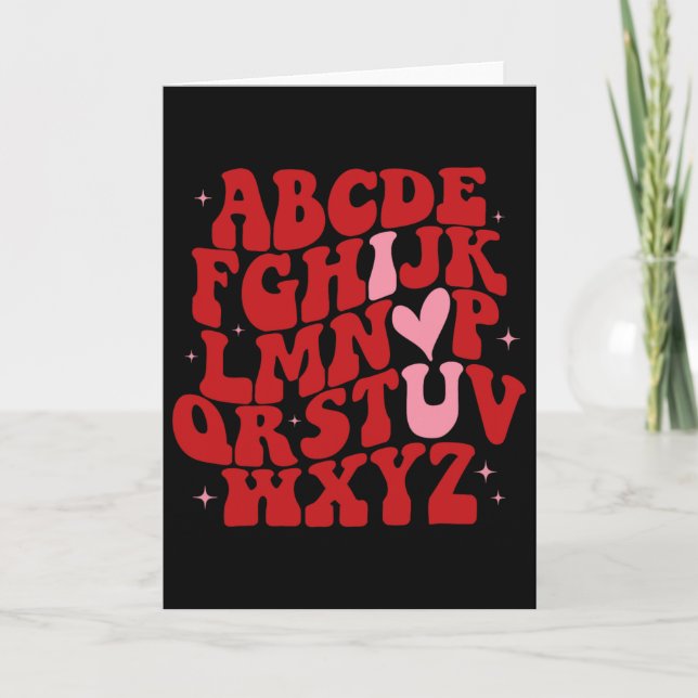 Carte Abc Alphabet Je T'Aime Professeur D'Anglais Saint- (Devant)