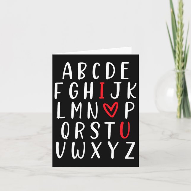 Carte Abc Alphabet Je T'Aime Professeur D'Anglais Saint- (Devant)