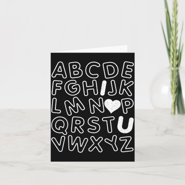 Carte Abc I Love You Alphabet Teachers Day Valentines Da (Devant)