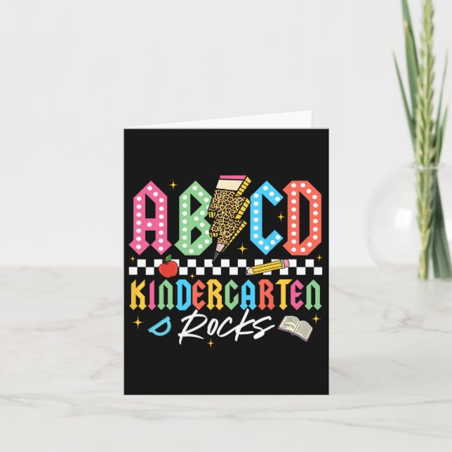 Carte Abcd Kindergarten Rocks Pencil Lightning Enseignan (Devant)