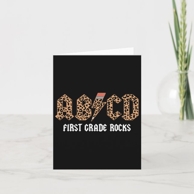 Carte Abcd Rocks Première Année Retour À L'École Leopard (Devant)