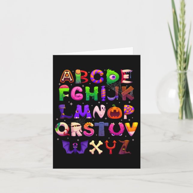 Carte Abcs Apprentissage maternelle Enseignant Funny Hal (Devant)