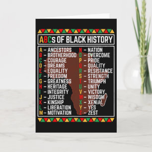 Carte Abcs Du Mois De L'Histoire Des Noirs Apprentissage