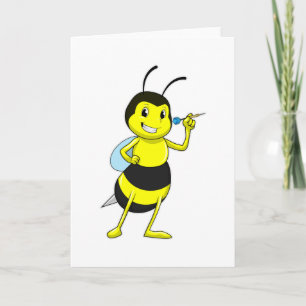 Carte Abeille aux fléchettes avec fléchette