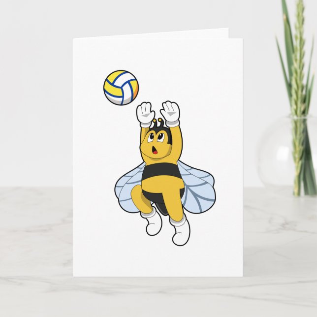 Carte Abeille aux sports de volley-ball (Devant)