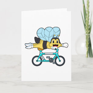 Carte Abeille avec bicyclette