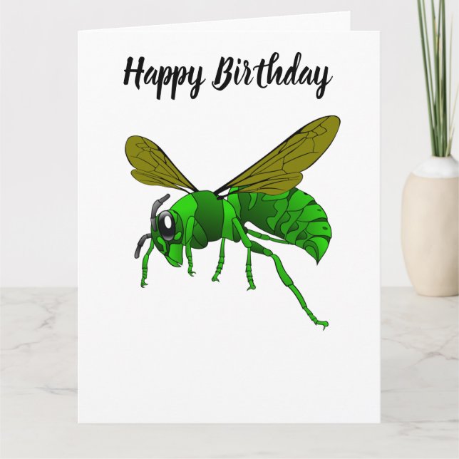 Carte Abeille de guêpe verte et citron vert (Devant)