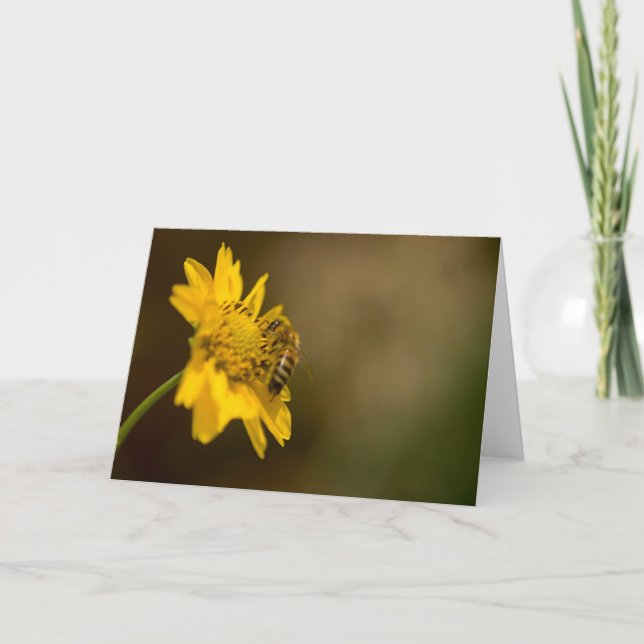 Carte Abeille de miel sur Fleur Jaune (Devant)
