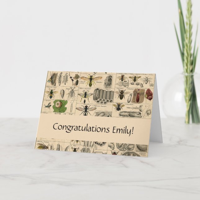 Carte Abeille Insecte Bug Wasp Nature Peinture des abeil (Devant)