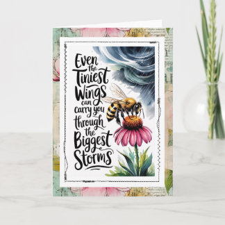 Carte Abeille Inspirante qui Affronte la Tempête Foi 