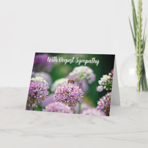Carte Abeille joyeuse avec Fleur Allium Violet avec Symp