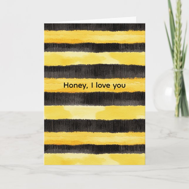 Carte Abeille noire or jaune de Noël (Devant)