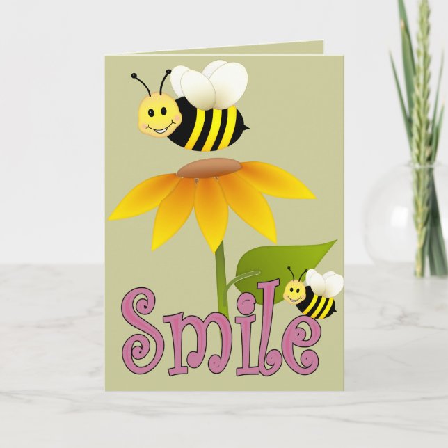 Carte Abeille souriante (Devant)