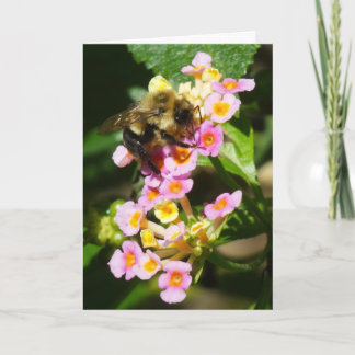 Carte "Abeille sur Lantana."Carte de voeux