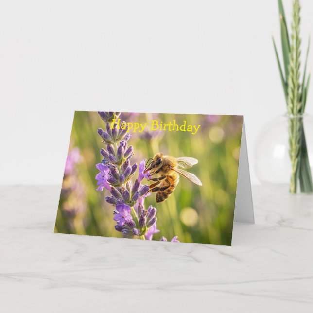 Carte Abeille sur lavande (Devant)